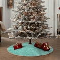 thumbnail image 5 of Salouo Teal Turquoise Glitter Christmas Tree Skirt 30" Farmhouse Christmas Decorations Snowman Xmas Tree Skirt Tree Mat for Holiday Party Decor, 5 of 8