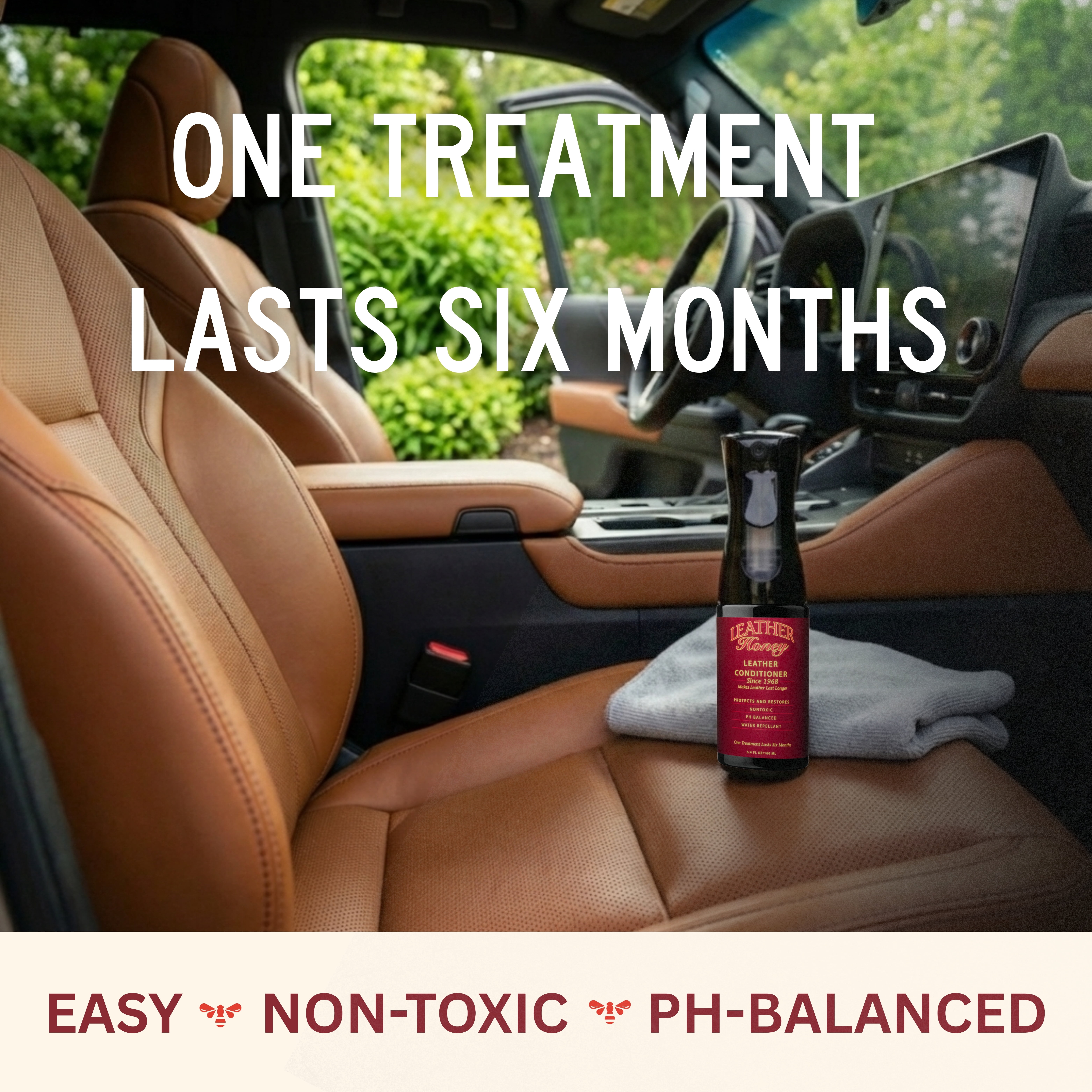 Leather Honey Non-Toxic, pH Balanced Leather Conditioner with Flairosol Spray Bottle, 5.4 fl oz, 1 Count