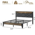 thumbnail image 2 of TROPOW Queen Bed Frame,Upholstered Headboard with Charging Station and Storage Shelf, Heavy-Duty Metal Platform Bed Frame, No Box Spring Needed, Easy Assembly, Grey, 2 of 9