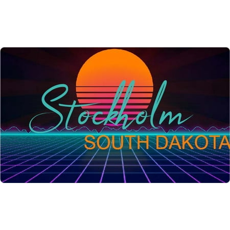 

Stockholm South Dakota 4 X 2.25-Inch Fridge Magnet Retro Neon Design