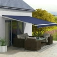 thumbnail image 2 of GVN Patio Awning, Outdoor Sun Shade Shelter Cover Awnings,16'x10' Electric Retractable Awning Sunshade Shelter with Remote Controller & Crank Handle, Blue, 2 of 11