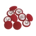 thumbnail image 1 of Unique Bargains 10pcs 24L Fabric Cloth Covered Button 15mm Round Metal Shank Sewing Buttons for Suits Dress Blouses, Red, 1 of 5