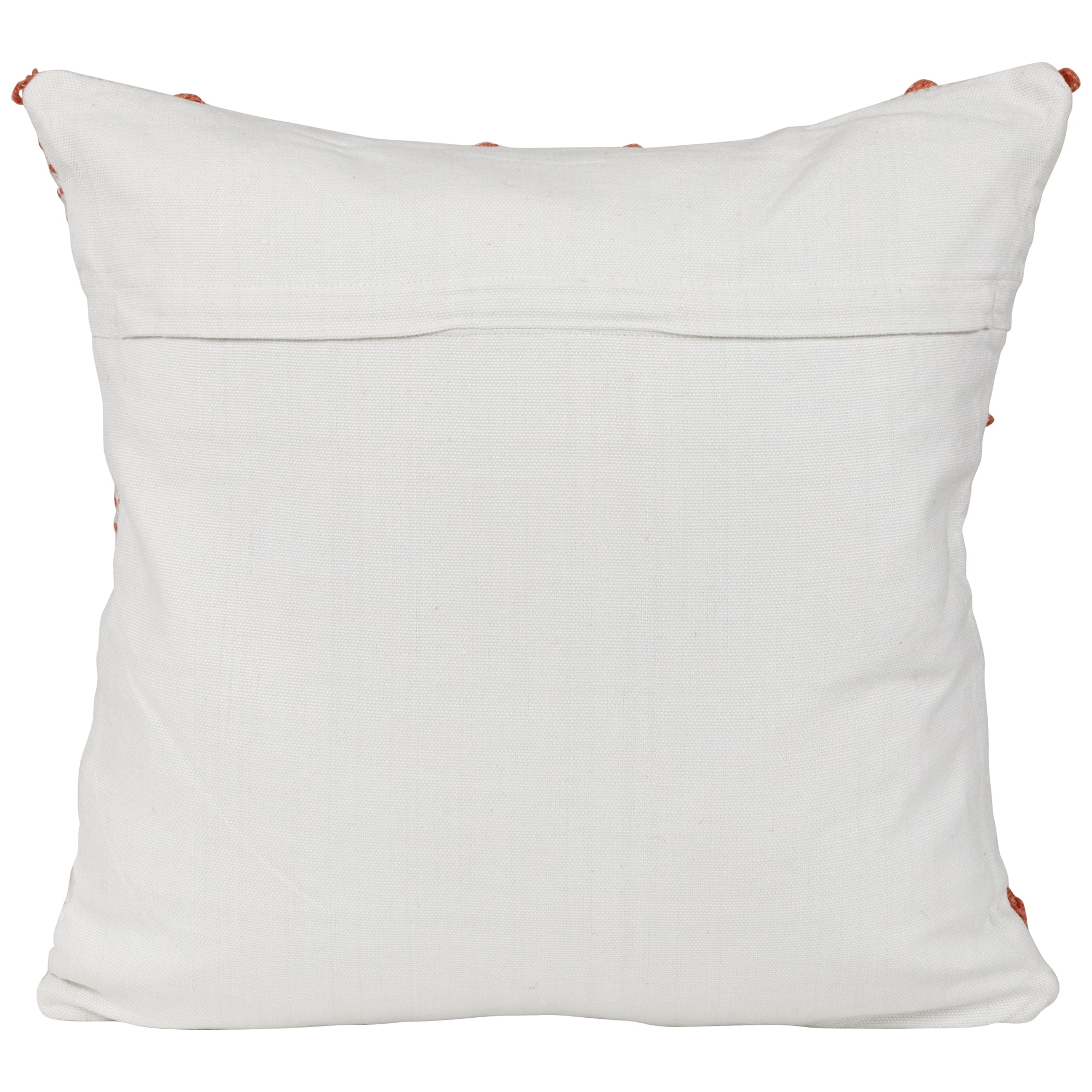 Northlight 20" Orange and Cream Handloom Woven Outdoor Square Throw Pillow