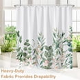 thumbnail image 5 of Botanical Shower Curtain, Green Leaves Plants Floral Bathroom Curtain, Spring Natural Pink Flowers Grove Bush Shower Curtain Set with 12 Hooks for Bathroom, 72Wx72L, 5 of 6