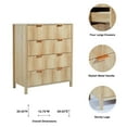 thumbnail image 6 of YOCWO Fluted 4 Drawer Dressers for Bedroom, 30" Wide Modern Chest of Drawer with 4 Big Drawers, Natural, 6 of 8