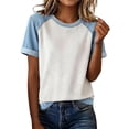 thumbnail image 2 of YVNAURA Womens Summer Crewneck T Shirts Casual Vacation Outfits Short Sleeve Loose Fit Tees Going Out Tops Breathable Lightweight Everyday Basic Summer Tops for Women 2026, White,L, 2 of 6