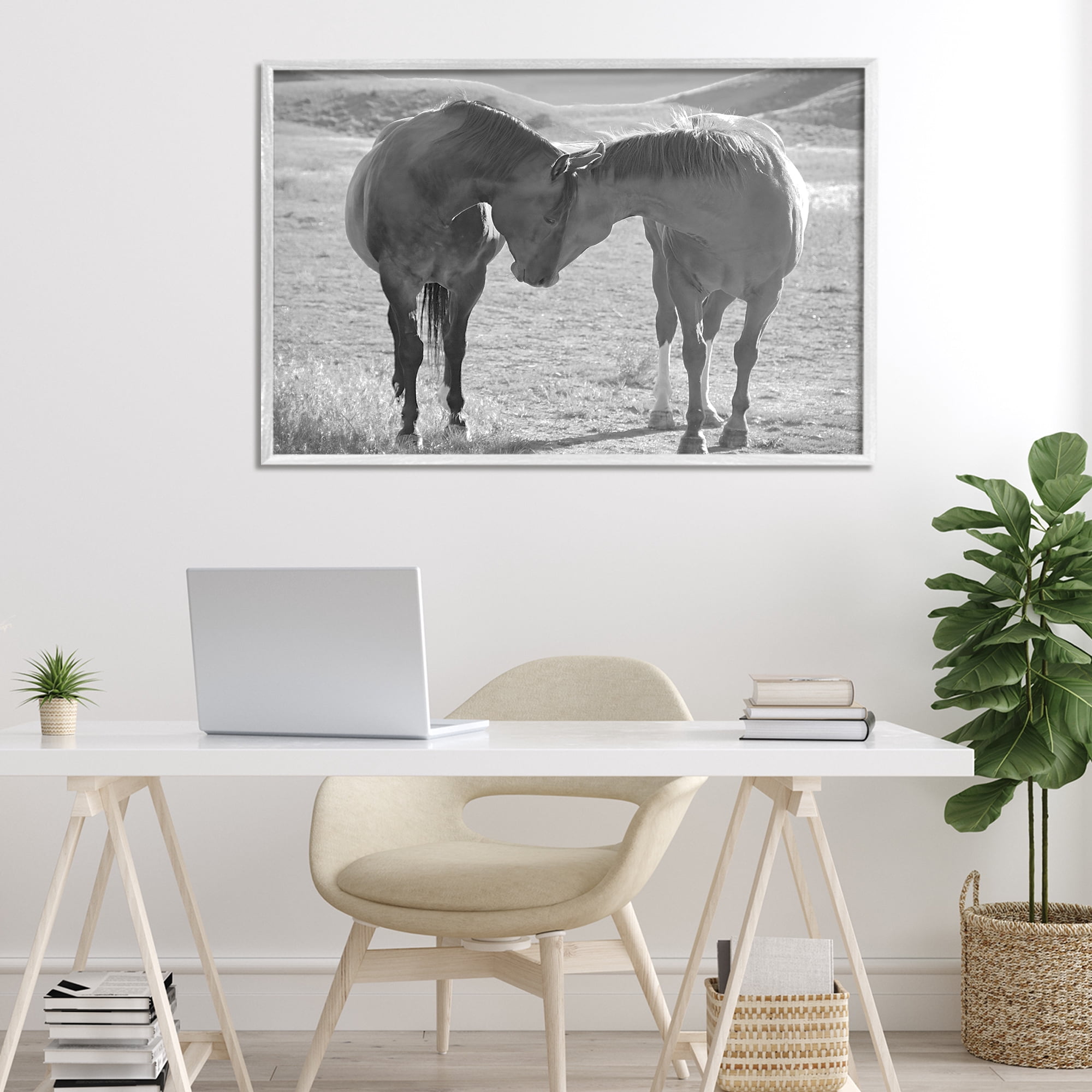 Stupell Industries Sweet Nothings Bond Between Horses White Framed Giclee Art, design by Steve Toole