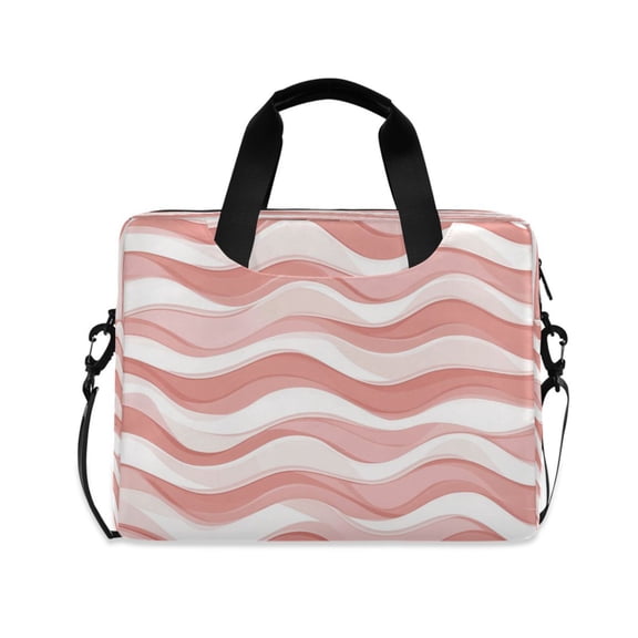 16inch Laptop Briefcase, Business Laptop Bag with Detachable Strap & Padded Compartment, Water-Resistant Polyester,Pink