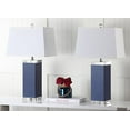 thumbnail image 1 of Safavieh Lighting Collection Deco Leather Navy 25.5-inch Table Lamp (Set of 2), 1 of 5