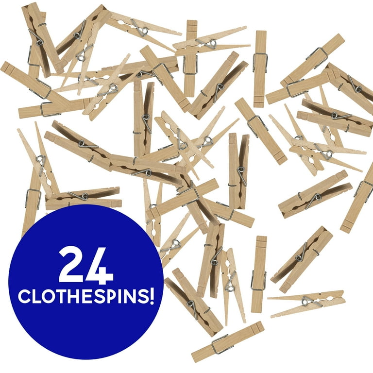 Go Create Small Wooden Clothespins, 24-Pack Small Wood Clothespins