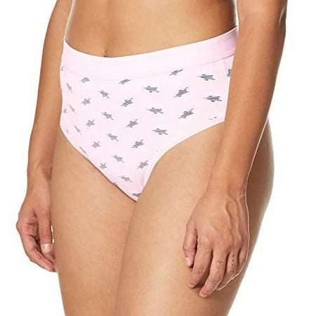 Calvin Klein Women s CK One Micro High-Waist Thong Panty  Sleeping Star Print Pearly Pink  S