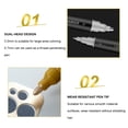 thumbnail image 4 of Dual Tip Chrome Marker, Metallic Permanent Paint Pen for Rock, Glass, Metal, Plastic, Wood, Mirror High Gloss, Waterproof for Indoor & Outdoor Art, Craft, DIY Projects,Silver, 4 of 6