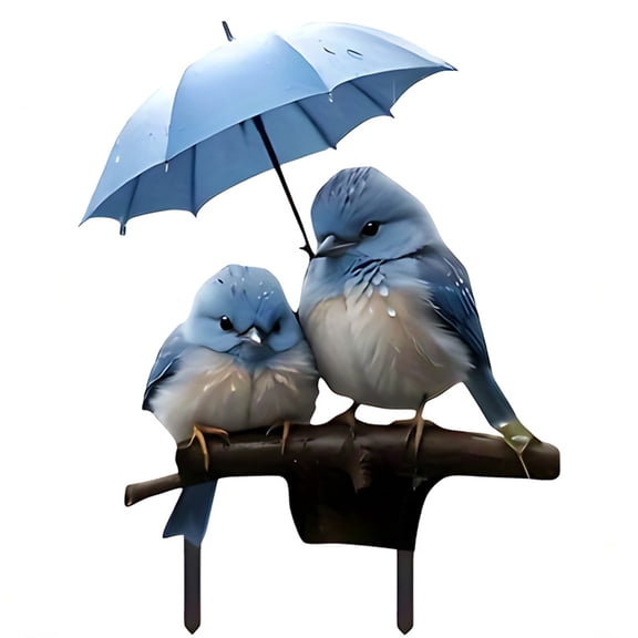 Weather Resistant Blue Bird Umbrella Acrylic Garden Stake for Lovely Lawns Decors