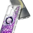 thumbnail image 3 of NageBee Magnetic Case for Samsung Galaxy S24+ /S24 Plus | MagSafe Compatible | Jewel Camera Lens & Tempered Glass Screen Protector & Wrist Strap Lanyard | Glitter Floating Liquid Cover (Purple), 3 of 6