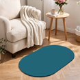 thumbnail image 2 of Oval Door Mat 18"×30" Solid Dark Absorbent Door Mat Outside Entrance Teal Low-Profile Non Slip Front Rug for Kitchen Bathroom Bedroom, 2 of 9