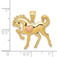 thumbnail image 2 of Pendentif Breloque Collier Cœur Cheval en Or Rose Jaune 14k Animal Mule Âne, 2 of 6