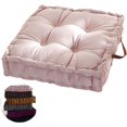 thumbnail image 1 of Cojines cuadrados gruesos para asientos de suelo,Cojín con mechones gruesos y sólidos,Almohada de meditación,Almohada de suelo cuadrada con asa de transporte,Cojín de tatami para sofá y balcón, 1 of 7