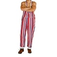 thumbnail image 3 of Youweixiong Matching Couple Jumpsuit Mens Womens 4th of July American Flag Overalls Baggy Bib Romper Shorts with Pockets, 3 of 4