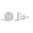 thumbnail image 3 of AGS Certified 14K White Gold 1.0 Cttw Brilliant-Cut Diamond Halo-Style Cluster Round Button Stud Earrings (G-H Color, I1-I2 Clarity), 3 of 8