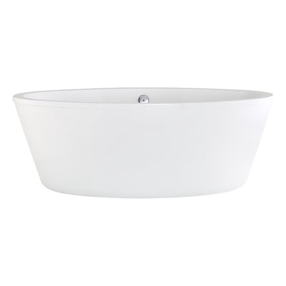 Pemberly Row 67" Acrylic Freestanding Flatbottom Non-Whirlpool Bathtub in White