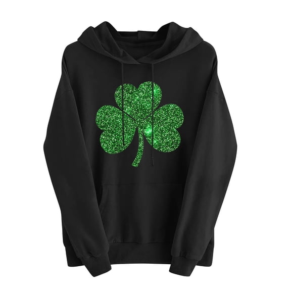 FDGIU ‌‌‌‌‌Women's Plus Size Saint Patrick's Day Sweatshirt - Oversized Green Shamrock Print Long Sleeve Pullover
