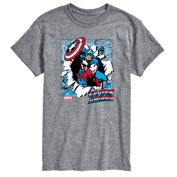 Marvel Captain America - Comic Book Panels - Men's Short Sleeve Graphic Tee
