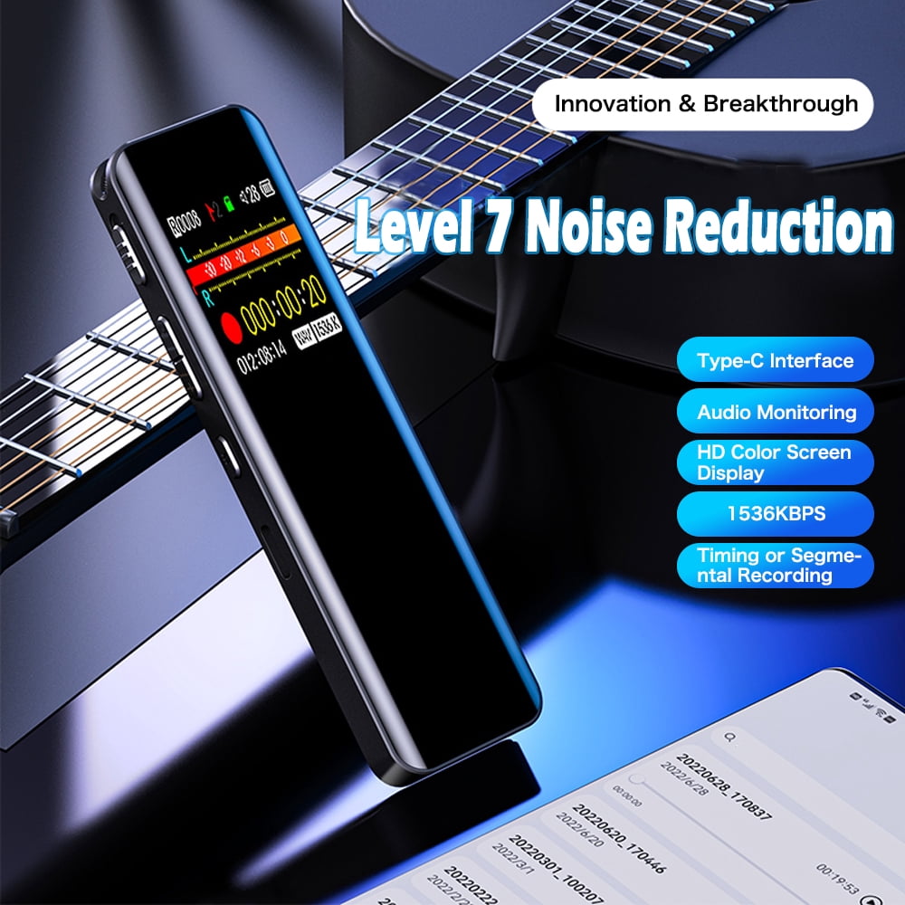 RONY 64GB Digital Voice Recorder with Noise Reduction, Playback, Password  MP3- Professional Voice Activated Recorder for Meetings Lectures Interviews Classes, Black, USB Included