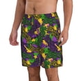 thumbnail image 2 of Kdxio Mardi Gras7 Pattern Mens Casual Shorts - Drawstring Summer Beach Sports Shorts for Men, 2 of 9
