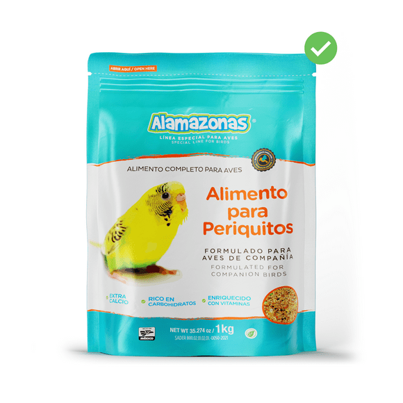 Alimento Completo para Periquitos Australianos Budgies Alamazonas 1kg 