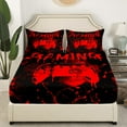 thumbnail image 3 of Erosebridal Gaming Bedding Sets Queen,Gamer Fitted Sheet Teens,Video Game Console Gaming Bed Sheets Bedroom Decor,Gamepad Red and Black Tie Dye Sheets, 3 of 5
