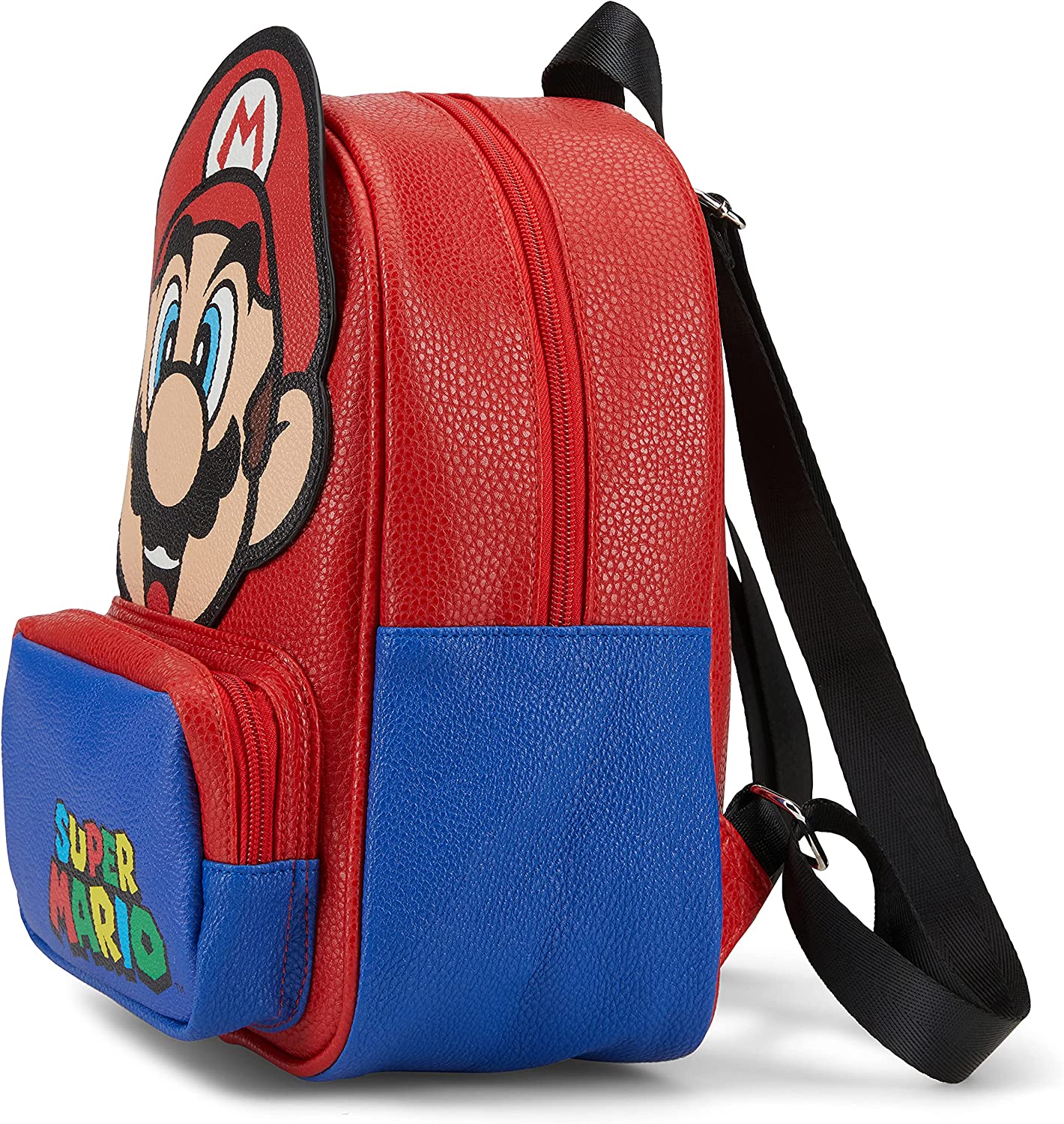 Nintendo's Super Mario Cosplay 10.5 Backpack, Faux Leather PU with 3D Features, Red & Blue - image 5 of 6