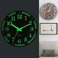 thumbnail image 3 of Luminous Wall Clock 12" Silent Quartz Glow Hanging Watch Night Light Home Decor 12" Large Modern Luminous Night Light Wall Clock Silent Battery operated Home, 3 of 12