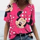 thumbnail image 2 of Camisetas de manga corta con cuello en V y estampado 3D de Mickey Mouse de Disney, camisetas de gran tamaño para mujer, camisetas de moda para mujer, camisetas de verano Y2k para mujer, 2 of 5