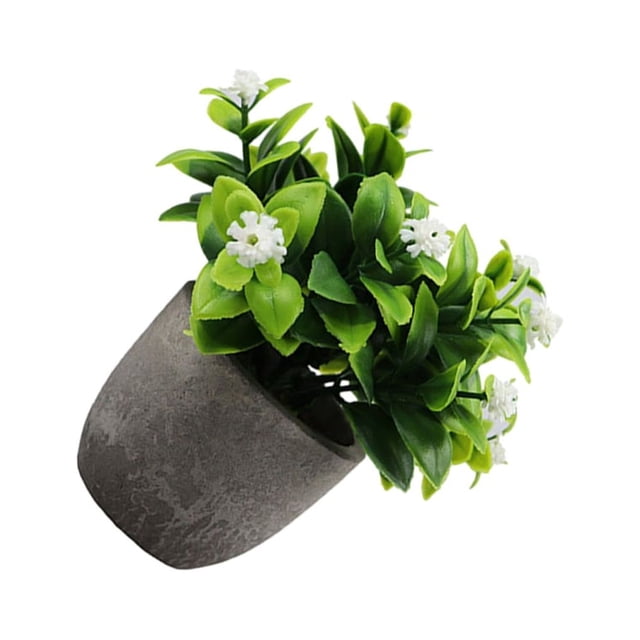 Naiovety Falsa planta de jade en maceta verde de bajo mantenimiento, fácil de limpiar, suculenta artificial interior o exterior Decoración nuevo aliento de bebé blanco
