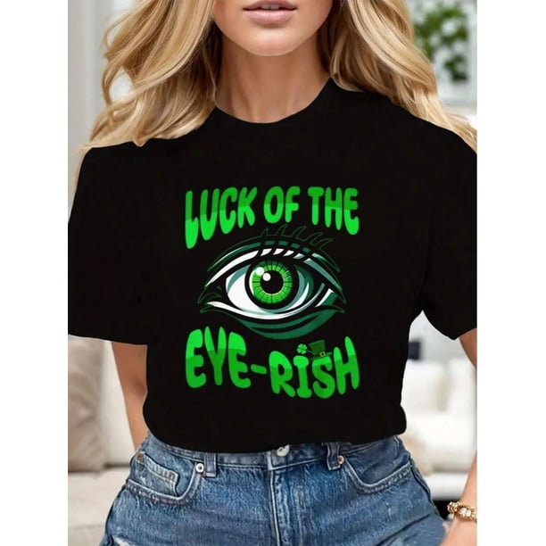 Stylish Optometry St Patricks Day Print Crew Neck T-Shirt Women Cotton Soft Casual Short SleeveCamisetas de verano para mujer, manga corta, cuello redondo, casual, lindo, con gráficos, camisetas