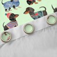 thumbnail image 4 of Homewish Kawaii Dachshund Dog Kitchen Curtains,Lovely Pet Black Out Curtains Pack of 2 (42x63 Each),Green, 4 of 6