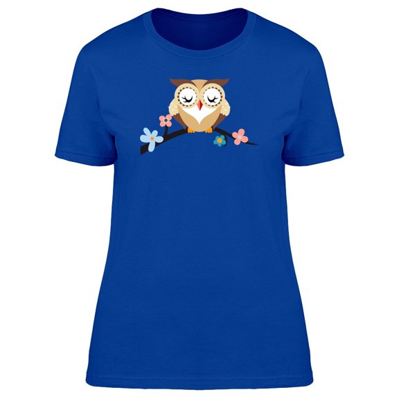 Cartoon Owl On A Branch Tee Women's -Image by Shutterstock