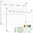 thumbnail image 1 of AMERTEER Acrylic Magnetic Calendar Set Transparent Planning Blank Board Dry Erase Calendar with 6 Marker Pens Reusable Monthly/Weekly Planner, 1 of 8