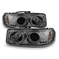 thumbnail image 2 of AKKON - For GMC Sierra Yukon Denali Pickup Smoke LED Ring Projector Replacement Headlights Left/Right, 2 of 6