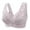Grey, variant on Women Bra Pure Color Lace Front Closure Shaping Cup Adjustable Straps Plus Size Wirefree Underwear Beige