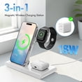 thumbnail image 3 of Wireless Charger, Portable Charger Phone Charging Station Compatible with iPhone 18 Pro 17 16 15 14 13 12 11 Pro Max Plus XS XR X 8, for Apple Watch 9 8 7 6 5 4 3 2 SE, for AirPods 3 2 Pro, White, 3 of 10