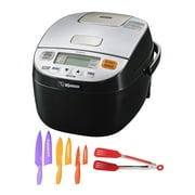 Zojirushi Micom Rice Cooker and Warmer with Color Chef Knife Set and Nylon Tongs