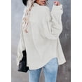 thumbnail image 5 of Asyoly Womens Corduroy Button Down Shirts Jacket Boyfriend Long Sleeve Solid Color Shacket Jacket Oversized Coats Casual Loose Tops with Pocket, 5 of 5