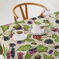 thumbnail image 2 of Watercolor Blackberries Tablecloth, Thanksgiving Autumn Harvest Fruit Leaves Print Table Cover for Party Picnic Dinner Decor, Rectangle(55x55in), 2 of 6