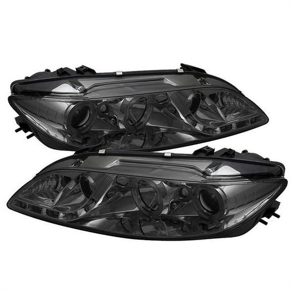 ( Spyder ) Mazda 6 03-05 With Fog Lights Projector Headlights-LED Halo-Drl-Smoke