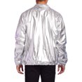 thumbnail image 3 of INSPIRE CHIC Shiny Varsity Jacket for Men's Metallic Baseball Bomber Jacket, 3 of 5