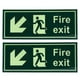 thumbnail image 1 of Señal de advertencia de seguridad autoadhesiva luminosa, pegatina de seguridad, señales de salida de incendios con dirección tipo 5, 2 uds., 1 of 8