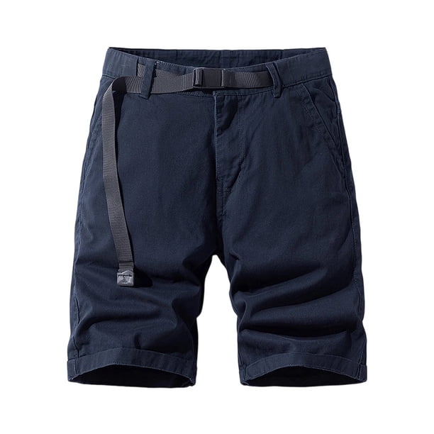 Pantalones Cortos Casuales de Verano para Hombres Al Aire Libre de Ajuste Suelto de Bolsillo Múltiple de Cinco Cuartos de Pantalones, Incluido el Cinturón para Deportes Y Viajes