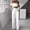 White, variant on Linen Pants for Women,Clearance Women Fashion Solid Cold Shoulder Ruffle Shirt Button Zipper Wide Leg Pant Suit Cargo Pants Women