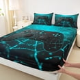 thumbnail image 3 of Manfei Gamer Gaming Queen Sheet Sets,Modern Gamepad Flat Sheet,Black Blue Queen Fitted Sheet For Teens,Breathable Home Decor,4 Pieces, 3 of 7